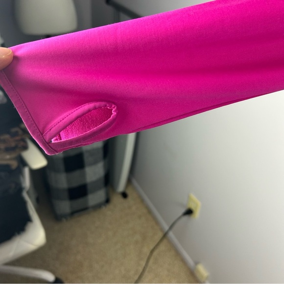 Spanx Mod Bod Black Neon Pink Orange Colorblock Full Zipped Jacket Size XL - Picture 5 of 9